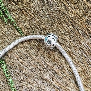 PANDORA Jewelry Silver Flower Spacer Bead Charm